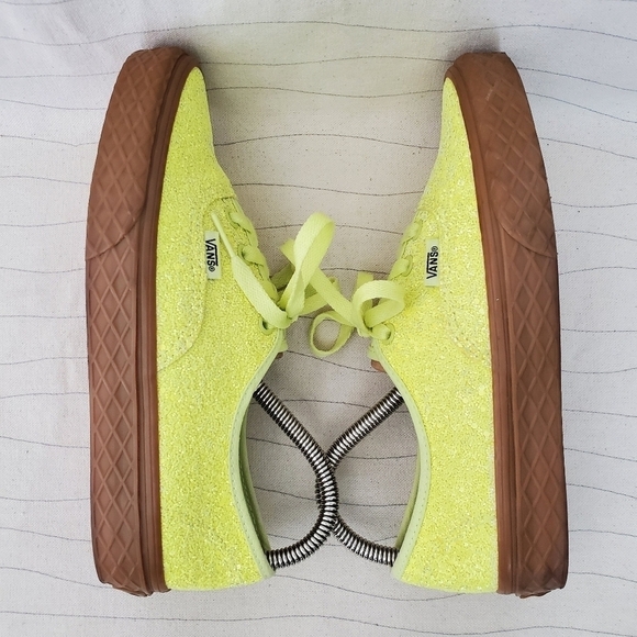 Vans Womens Neon Yellow Ice Cream Glitter Sneakers Skate Shoes Size 6.5 - Picture 8 of 10